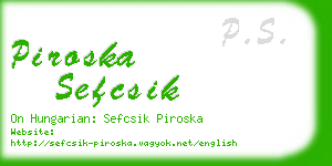 piroska sefcsik business card